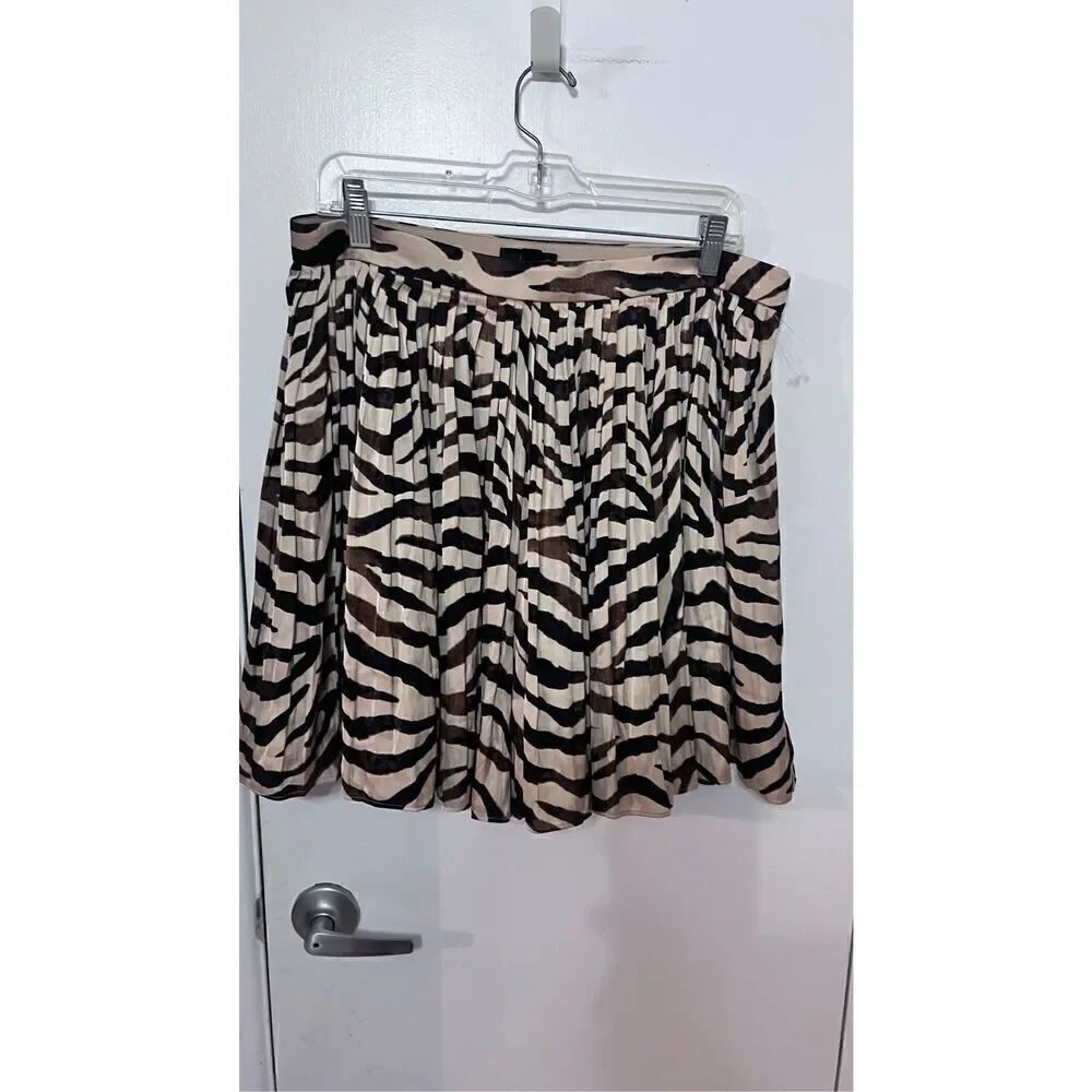 J. Crew Featherweight Satin Mini Skirt Animal Print womens sz 12